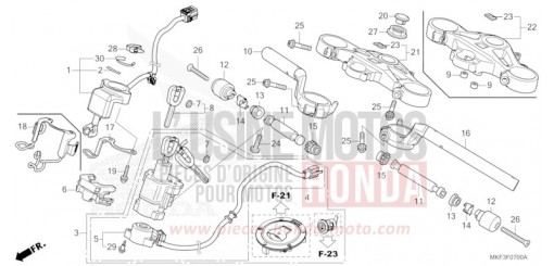 HANDLE PIPE/TOP BRIDGE CBR1000S2H de 2017